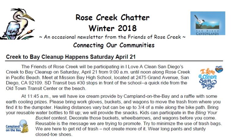 Rose Creek Chatter Winter 2018 – Friends of Rose Creek