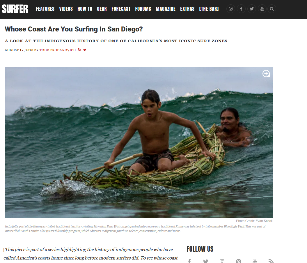 Screen shot of article on Surfer.com