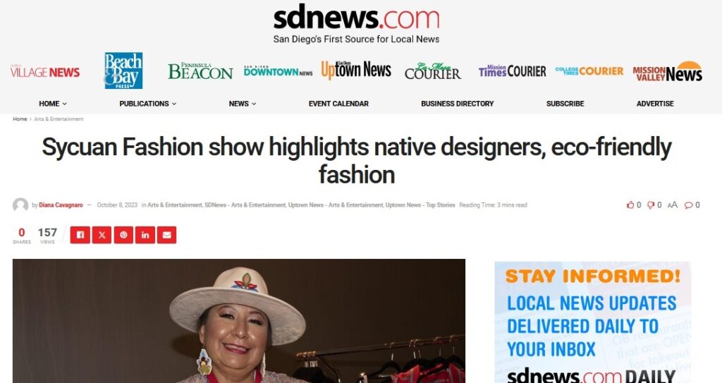 Screenshot of article on Sycuan Fashion Show