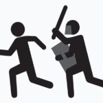 Stick figure attacking another stick figure