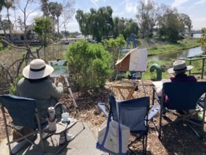 Watercolor Painting Group in Action